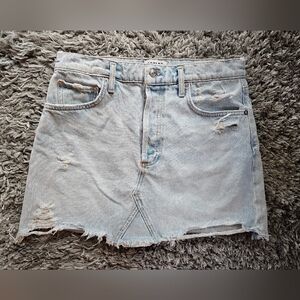 Agolde distressed jean skirt